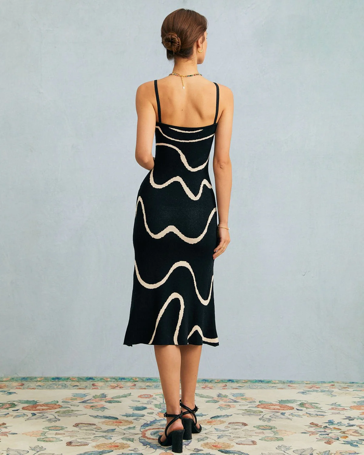 The Black Wave Mermaid Hem Knit Midi Dress - Image 7