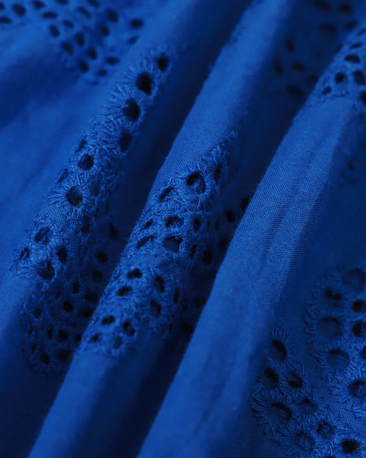 The Blue Sweetheart Neck Embroidery Slip Midi Dress - Image 7