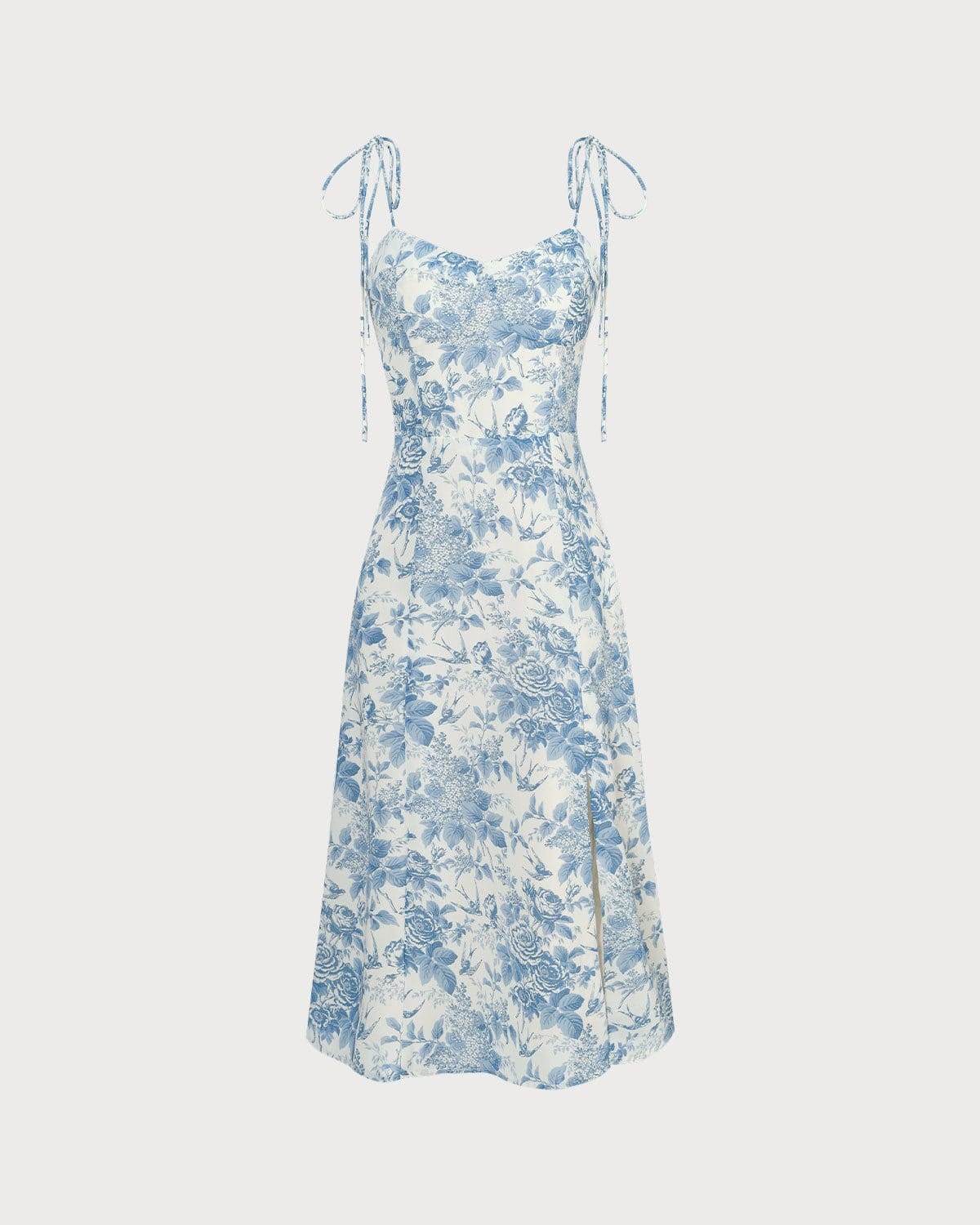 The Blue Sweetheart Neck Shirred Midi Dress - Image 5