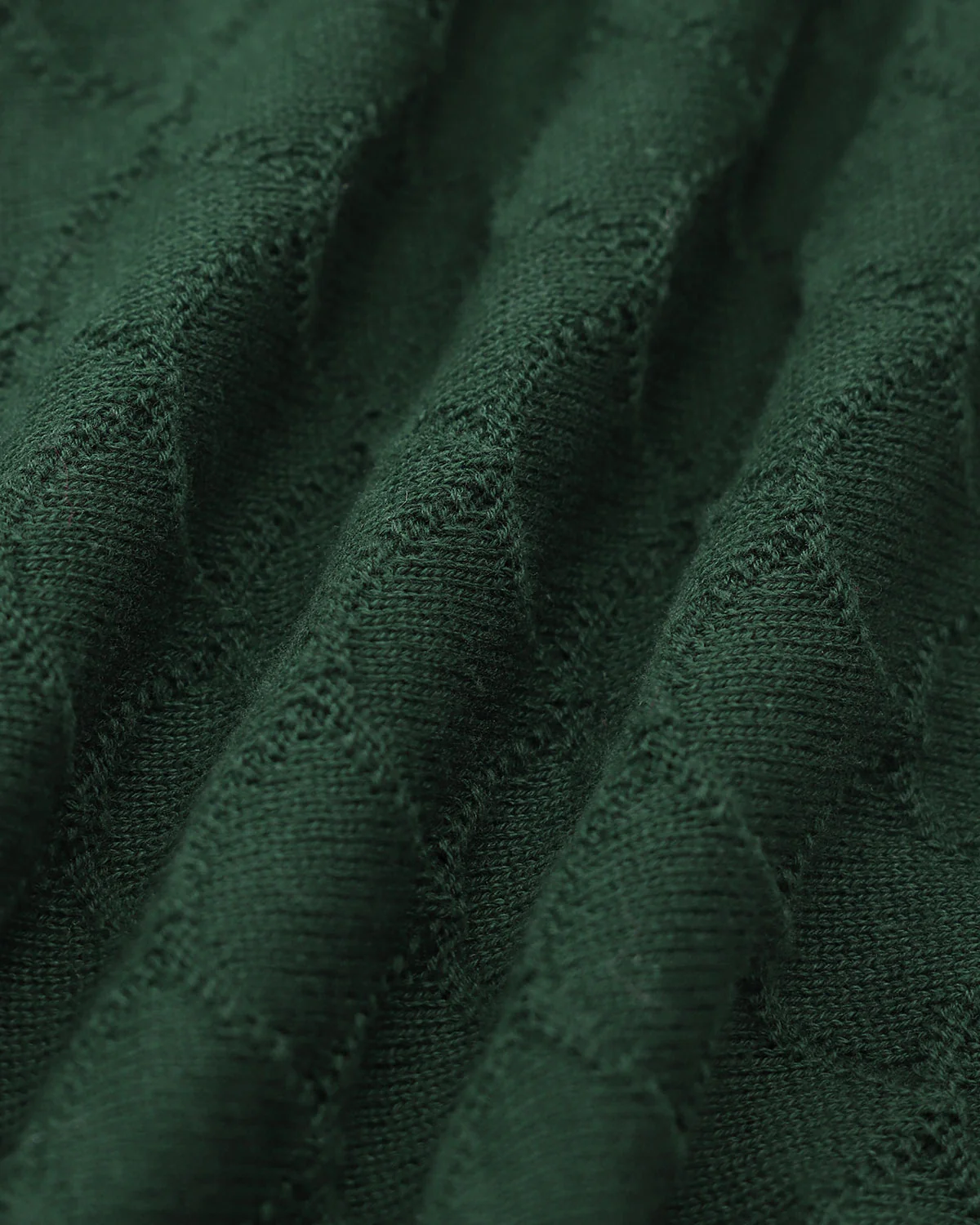 The Dark Green Lapel Ribbed Textured Knit Top - Image 6