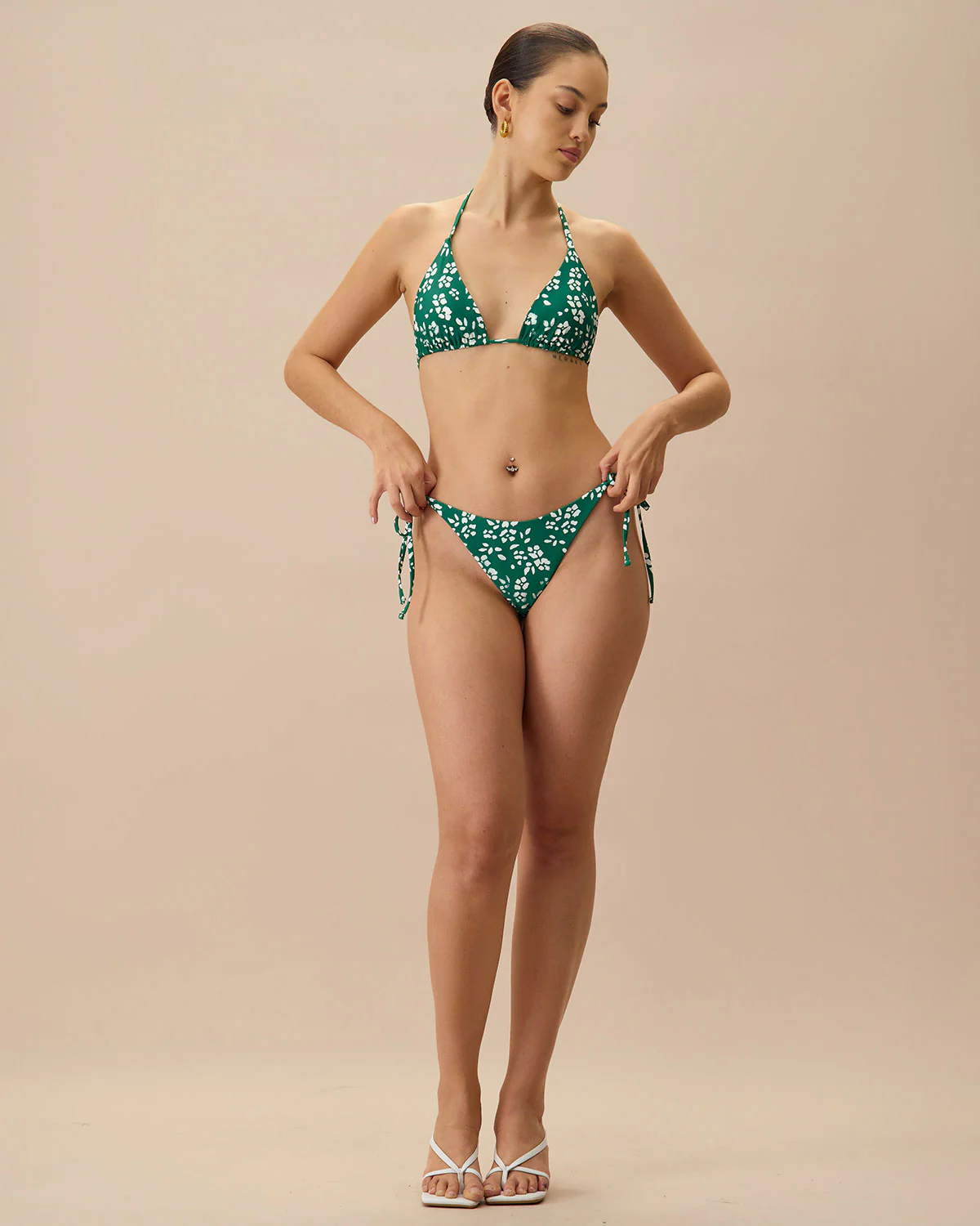 The Green Reversible Floral Triangle Bikini Top - Image 5