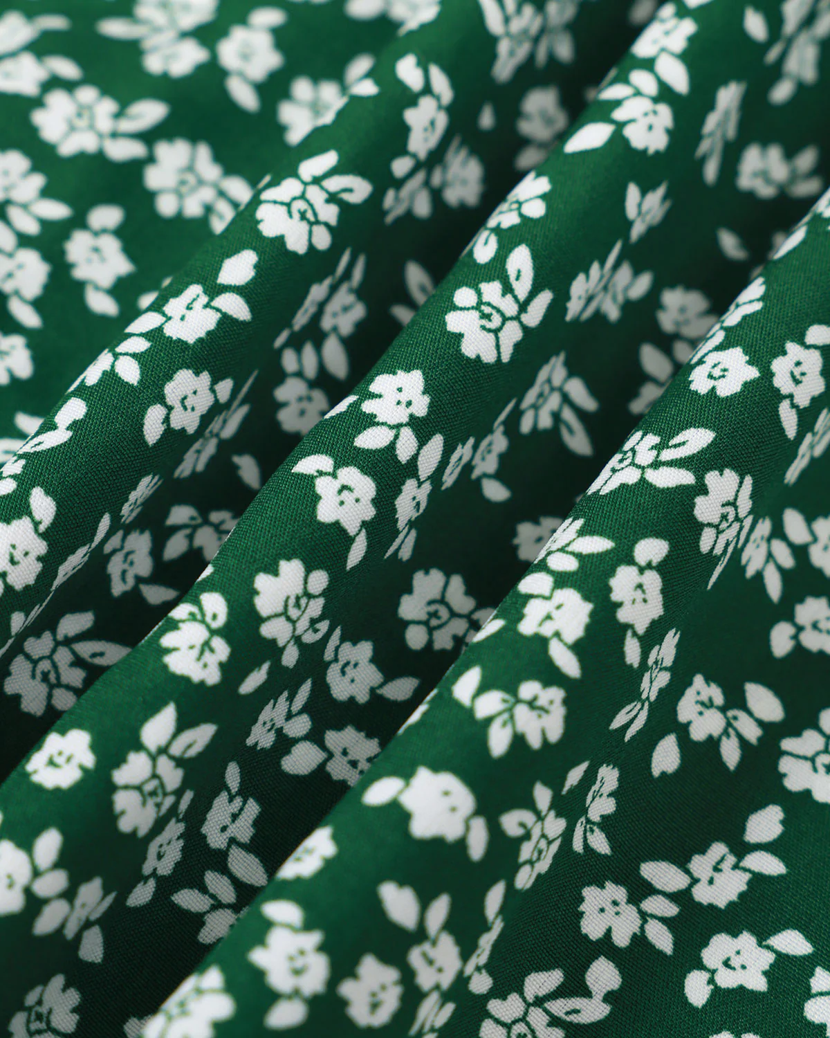 The Green V Neck Floral Button Midi Dress - Image 7
