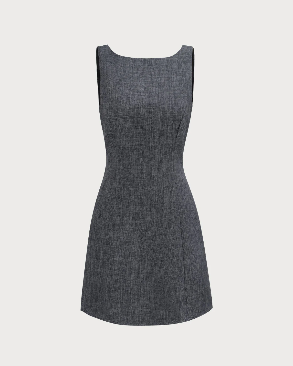 The Grey Boat Neck Sleeveless Mini Dress - Image 6
