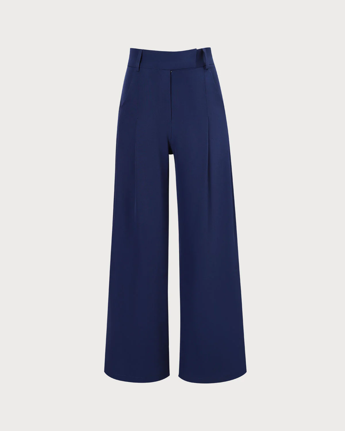 The Navy High Waisted Pockets Straight Pants - Image 6