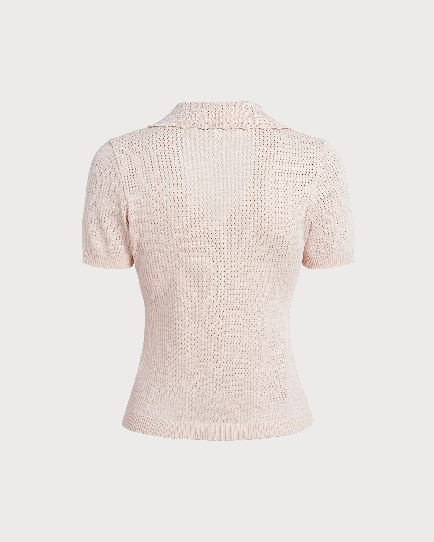 The Nude V Neck Button Pointelle Knit Tee - Image 7
