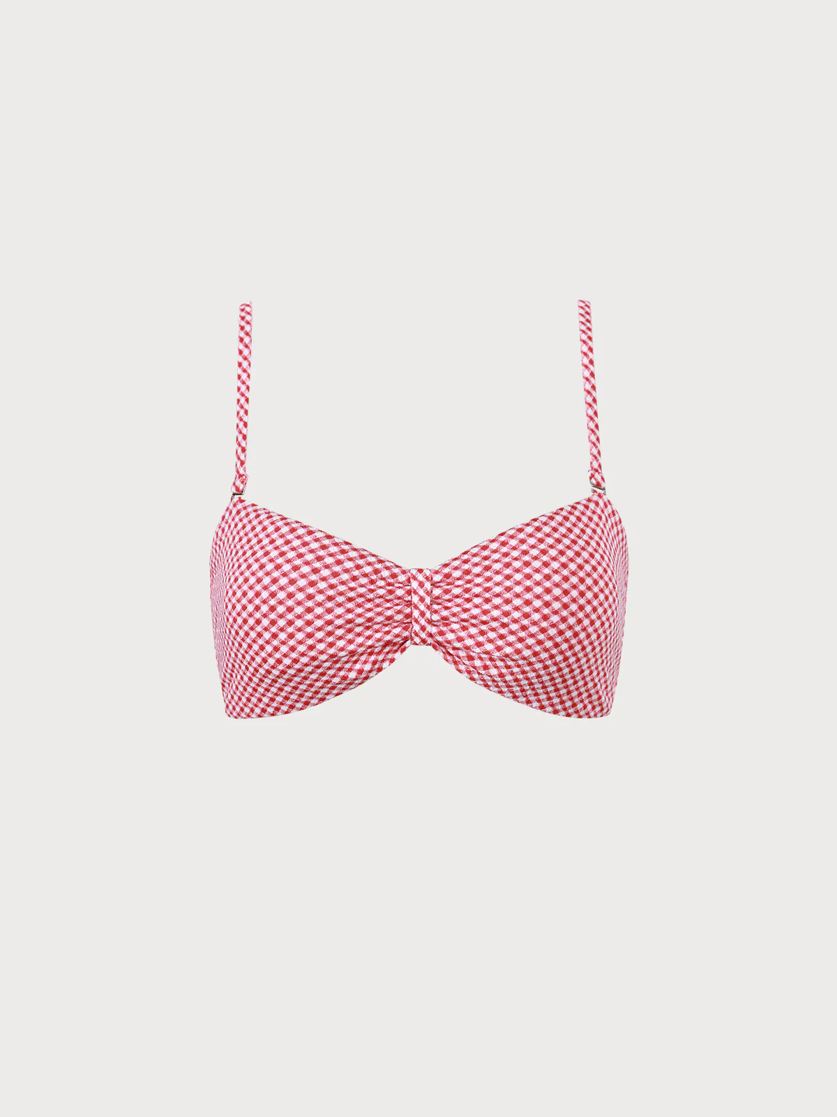 The Red Plaid Ruched Bikini Top - Image 7