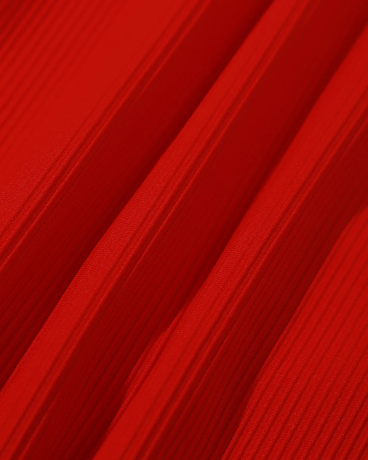 The Red Ribbed Cross Back Bikini Top - Image 9