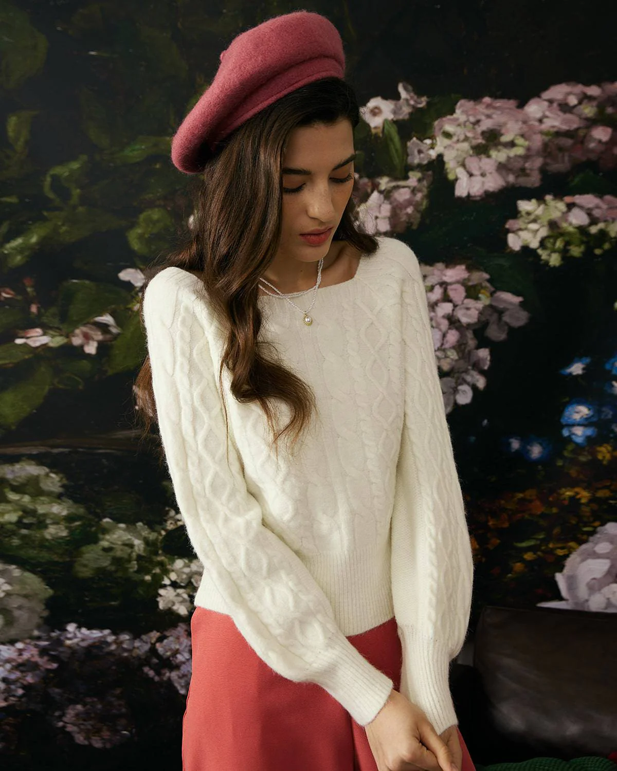 The Romance Cable Knit Crew Sweater - Image 3