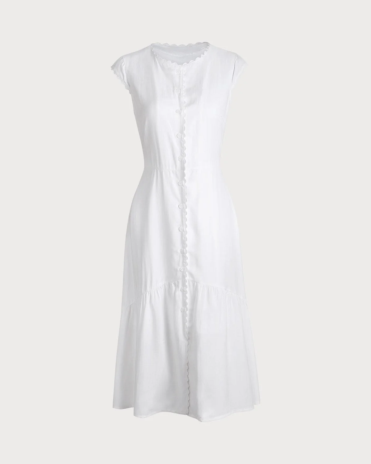 The Solid Color Lapel Midi Dress - Image 9