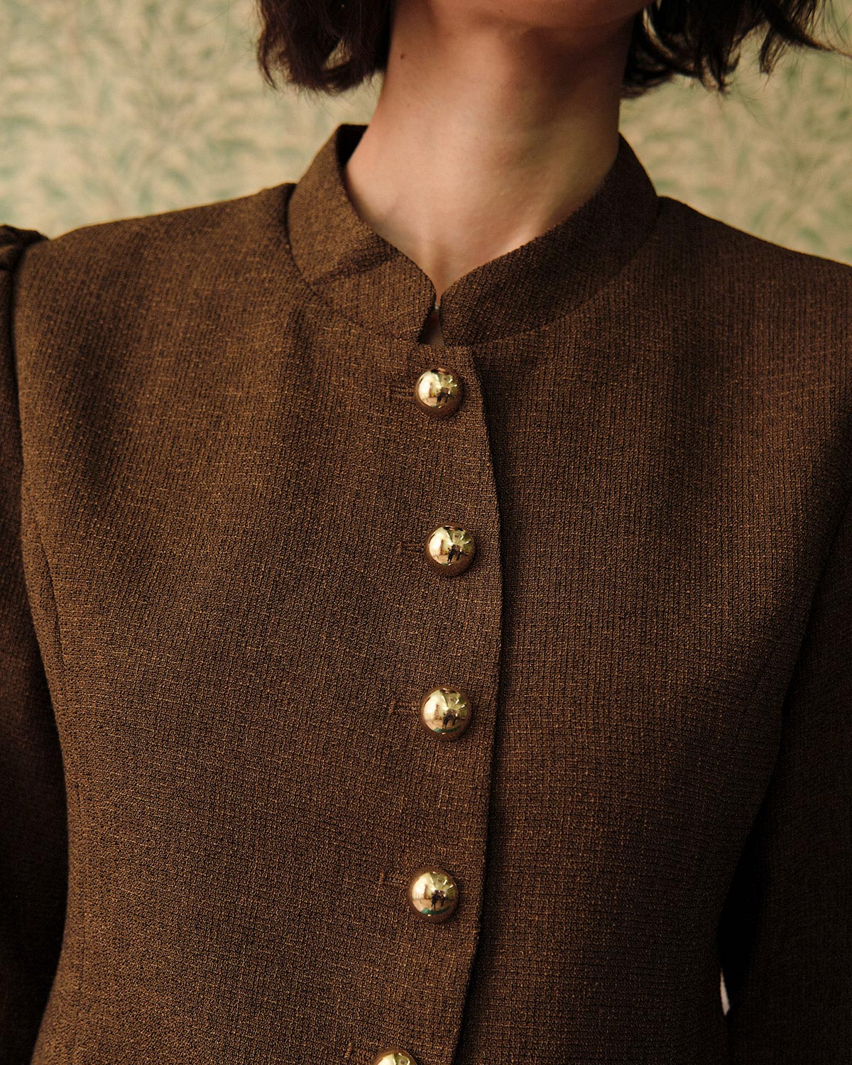 The Solid Retro Single-breasted Tweed Jacket - Image 2