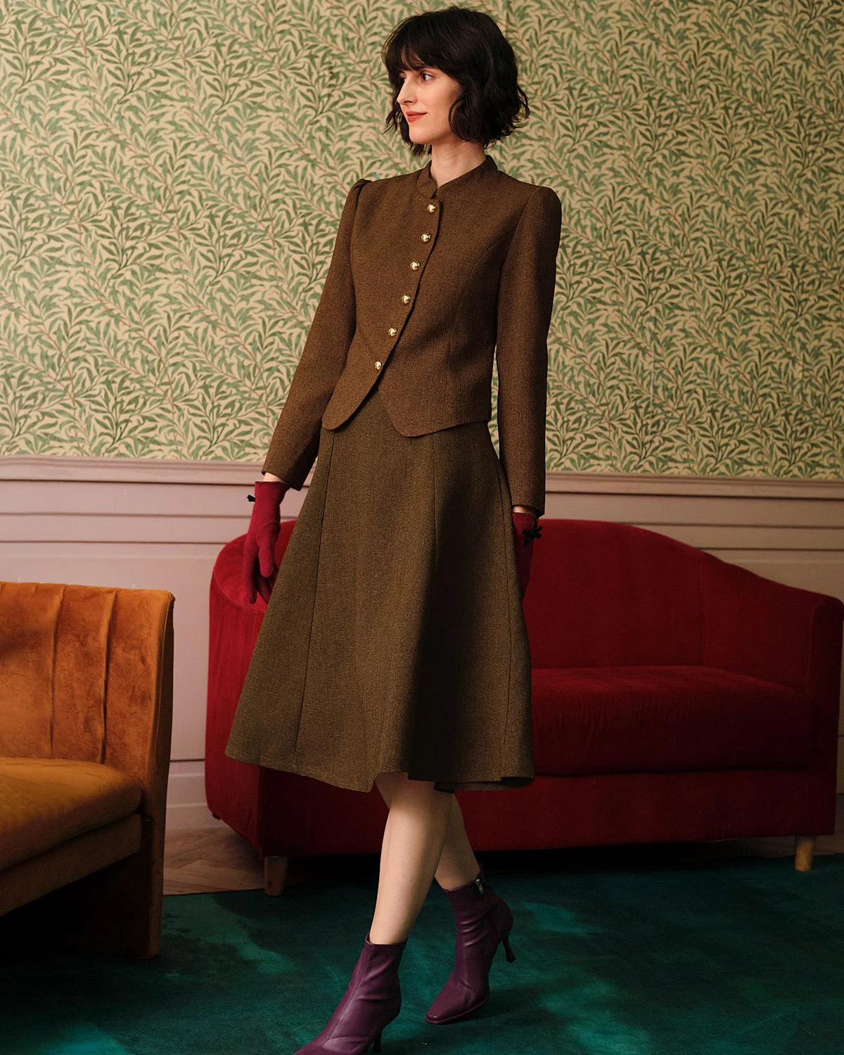The Solid Retro Single-breasted Tweed Jacket - Image 4
