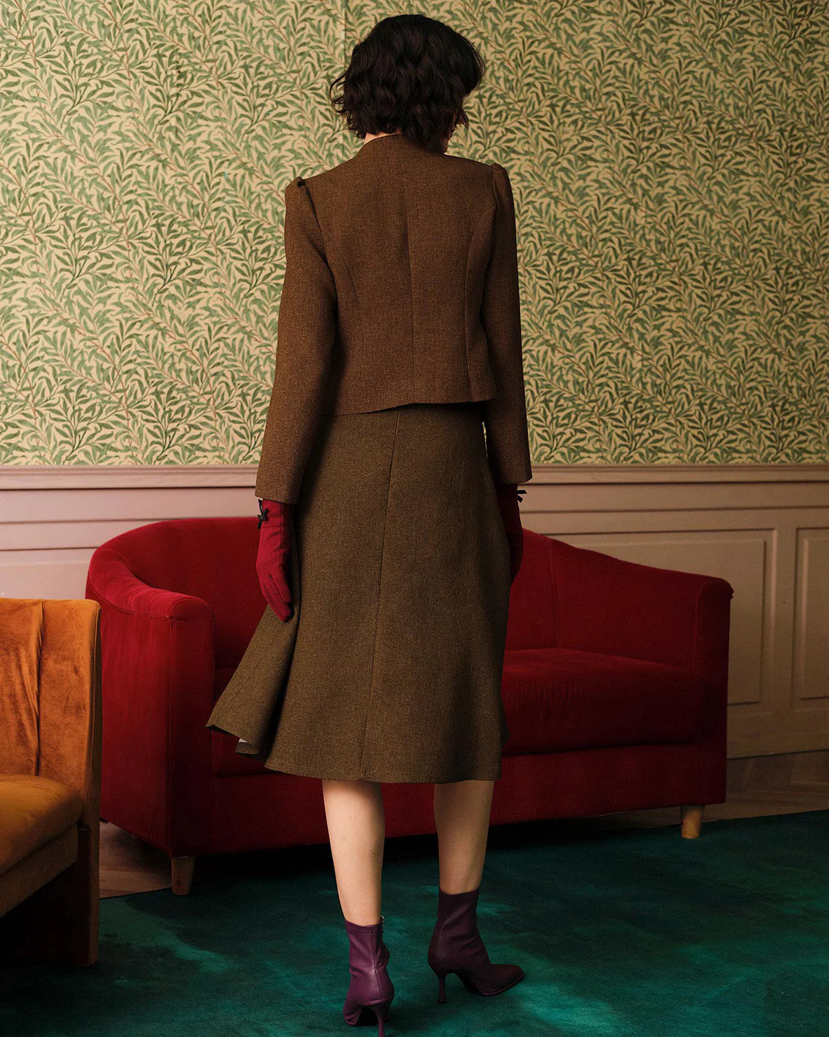 The Solid Retro Single-breasted Tweed Jacket - Image 6