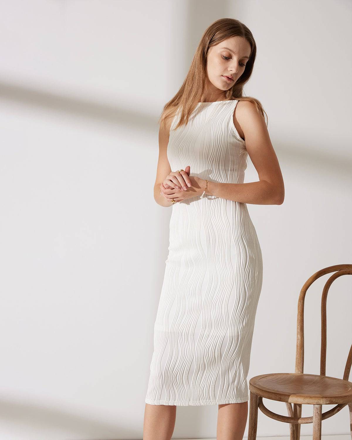 The Water Ripple Textured Cami Dress - Image 4