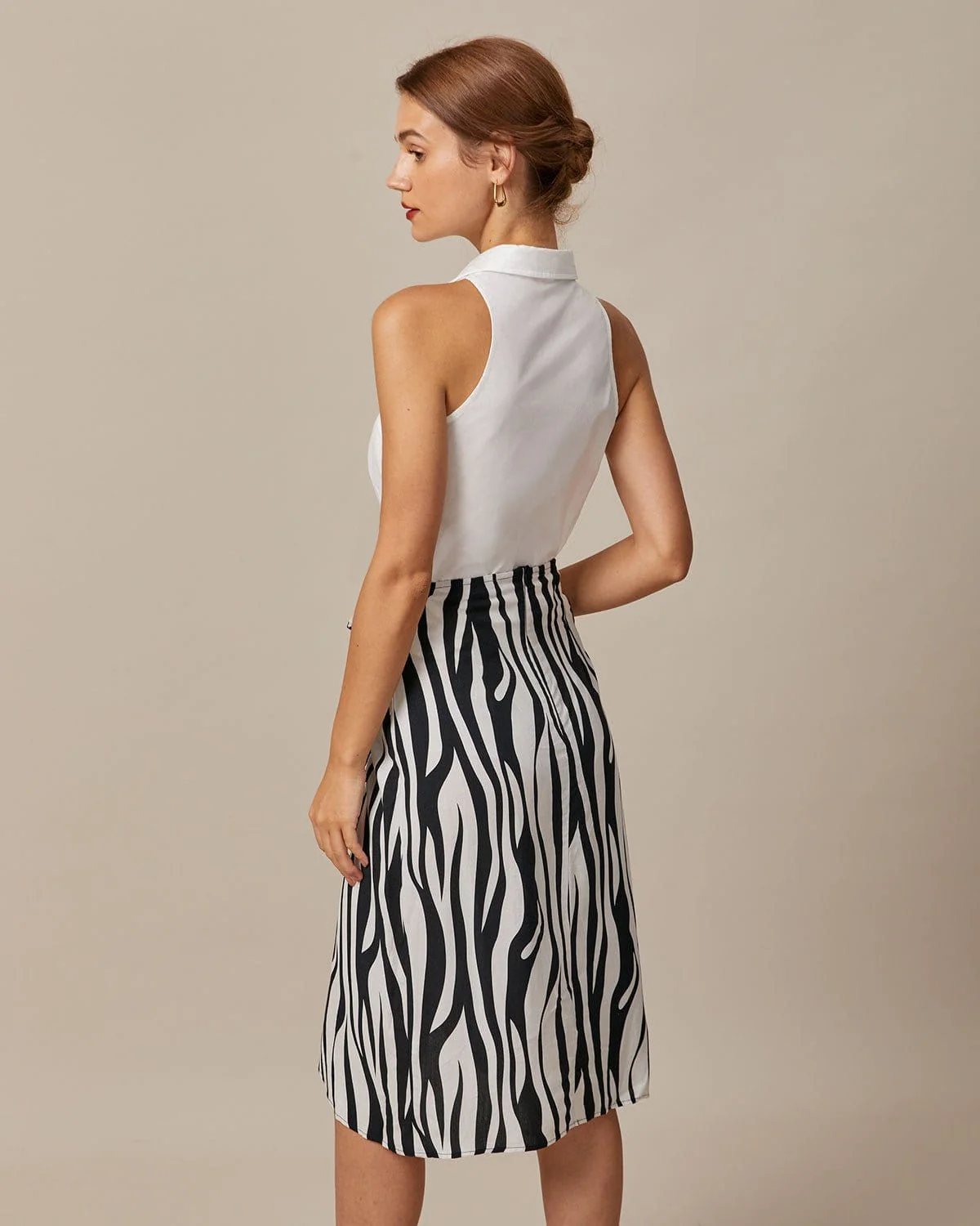 The White Collared Button Up Sleeveless Shirt - Image 4