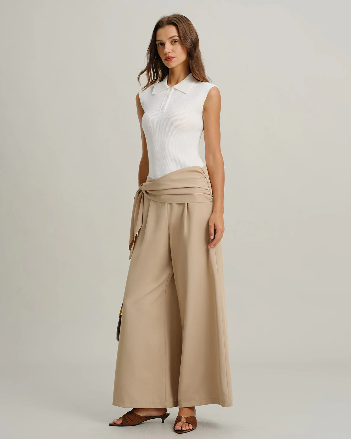 White Cap Sleeve Ribbed Knit Tee - Image 5