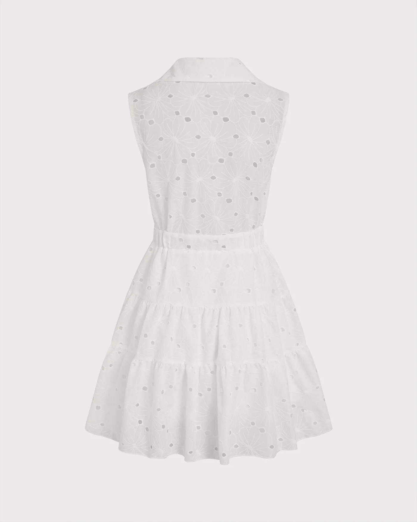 White Collar Cut Out Mini Dress - Image 7