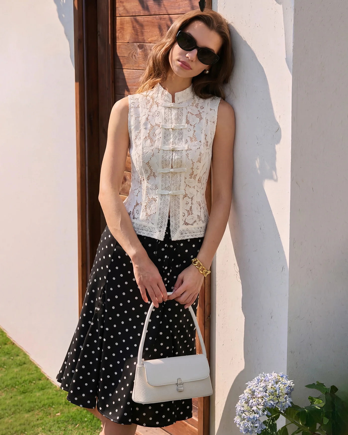 White Collar Floral See Through Tank - Image 3