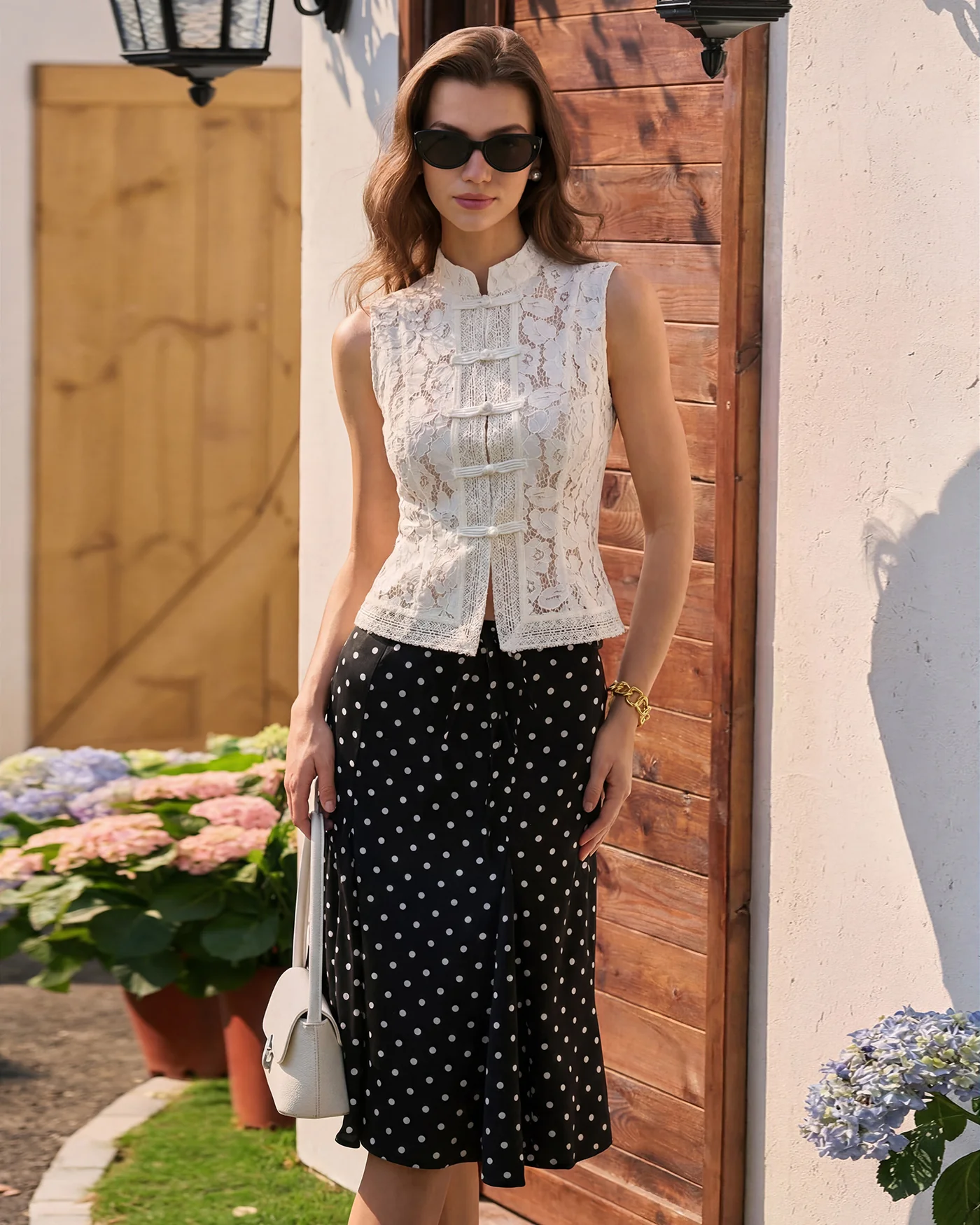 White Collar Floral See Through Tank - Image 4