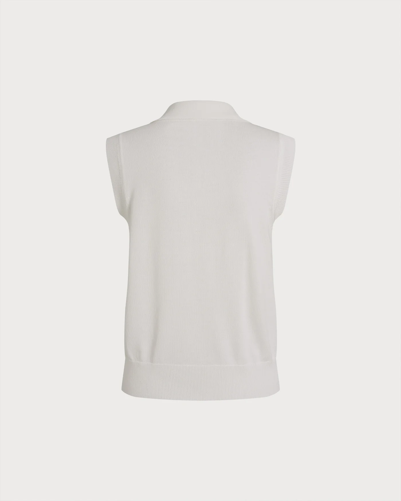 White Collar Textured Button Tank Top - Image 6