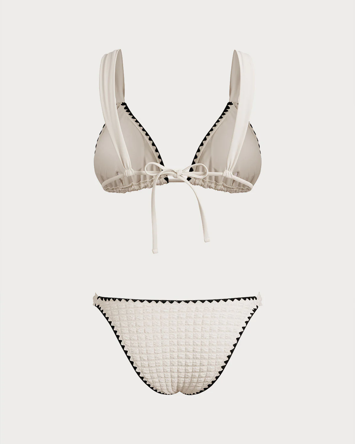 White Contrasting Triangle Bikini Set - Image 6