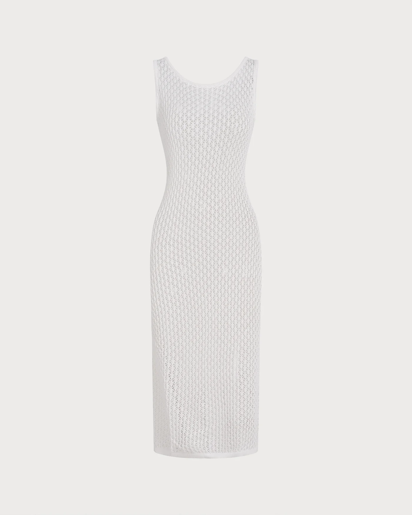 White Crochet Drawstring Swimsuit Cover-Up - Image 6