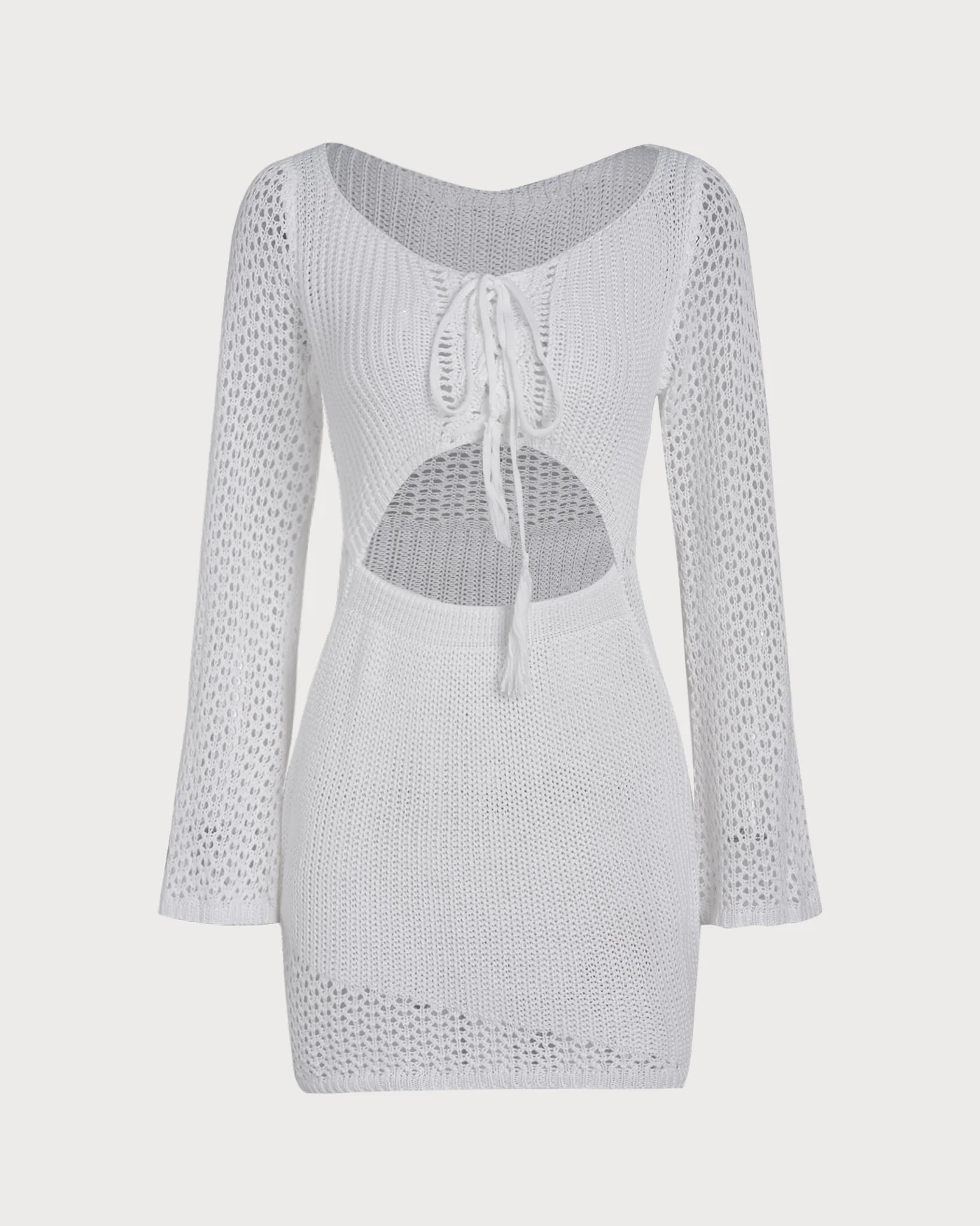 White Crocheted Openwork Cover-up - Image 5