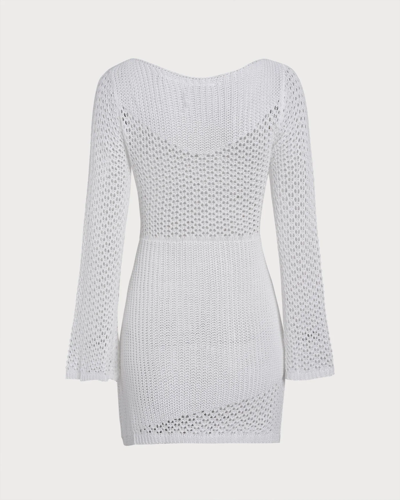 White Crocheted Openwork Cover-up - Image 6