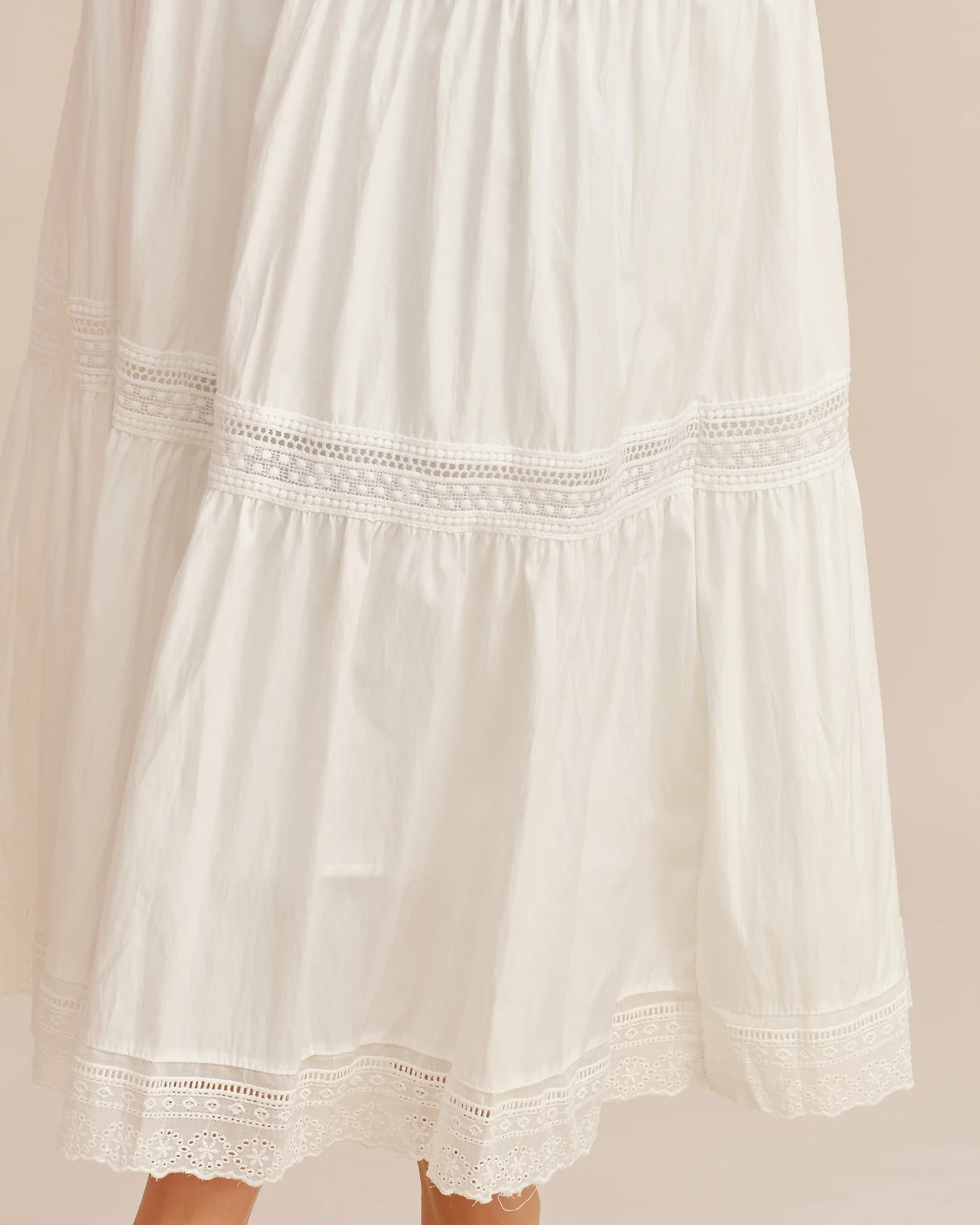 White Elastic Waist Maxi Skirt - Image 2