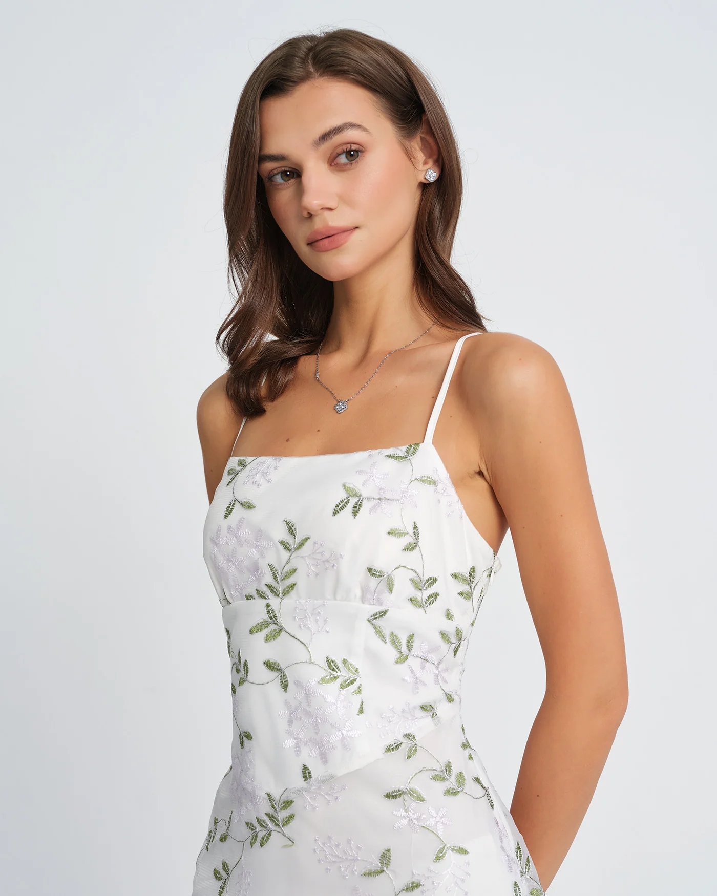 White Floral Slip Maxi Dress - Image 2