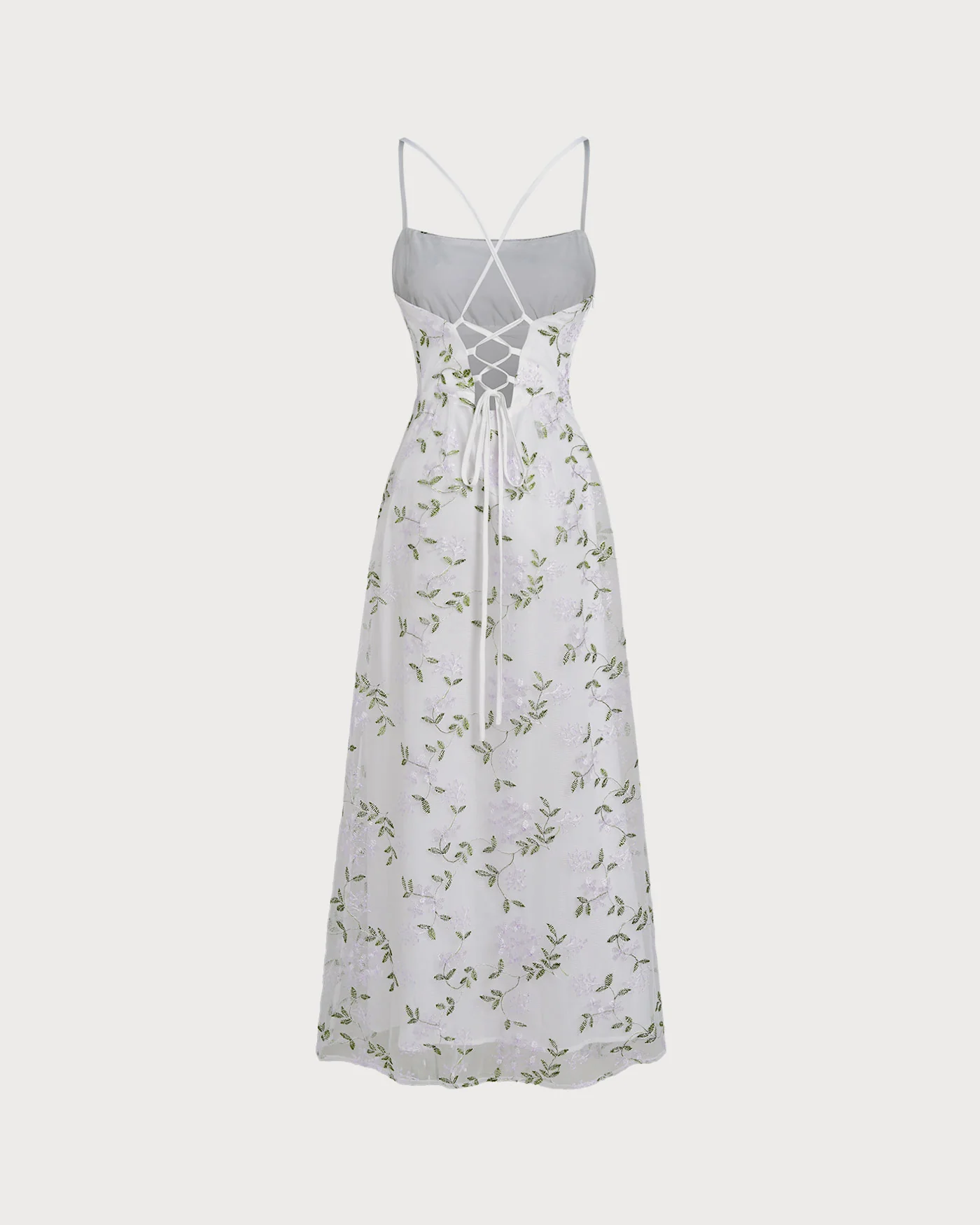 White Floral Slip Maxi Dress - Image 7