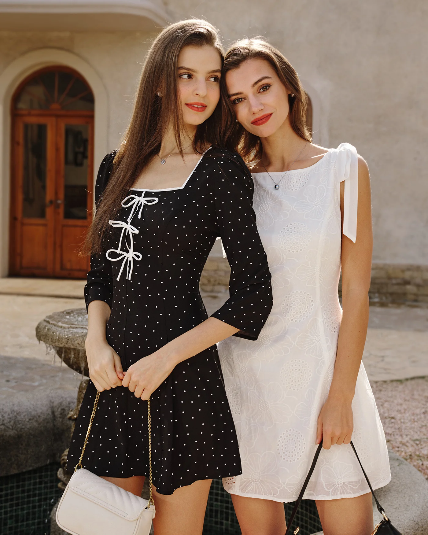 White Floral Textured Mini Dress - Image 5