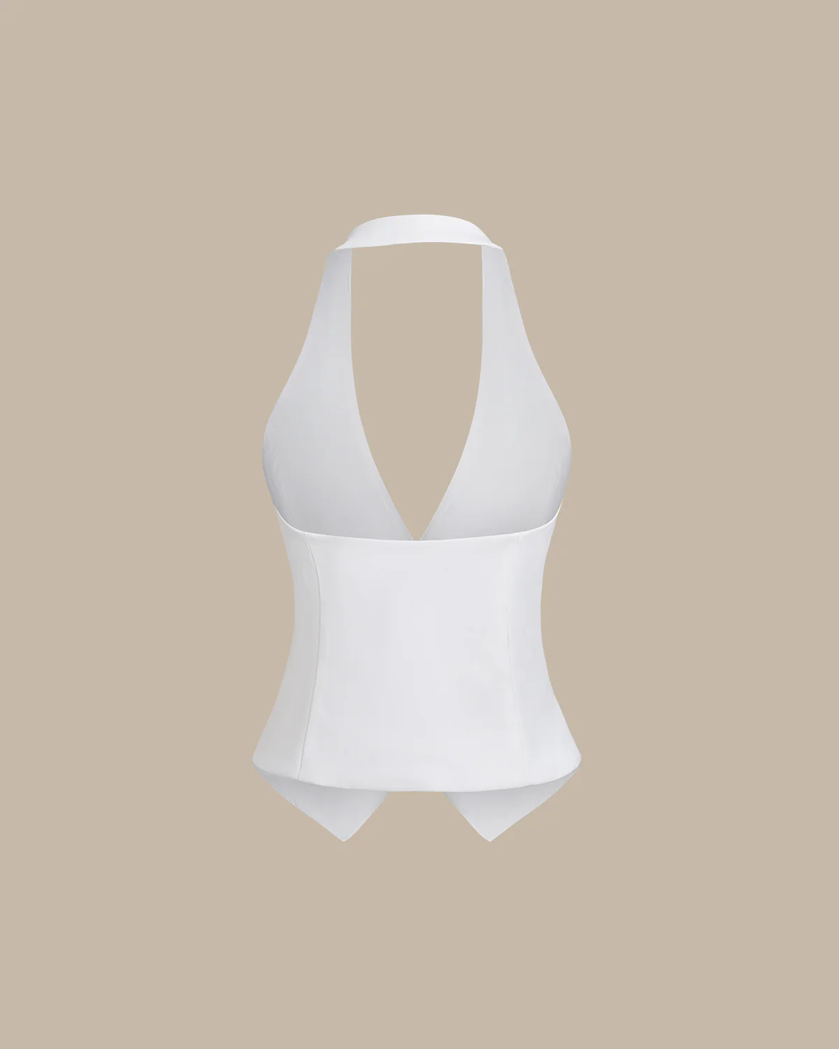 White Halter Button Vest - Image 10