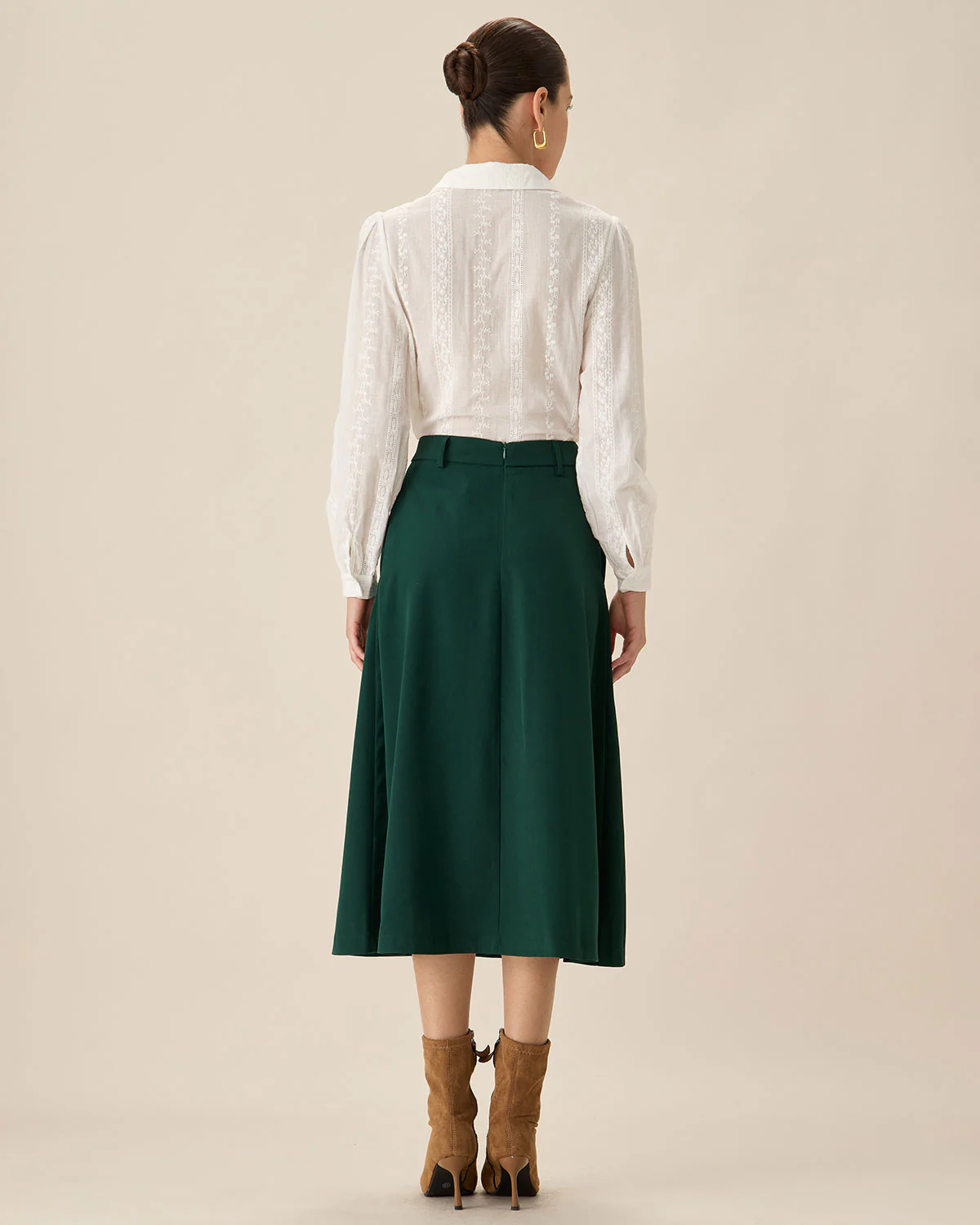 White Jacquard Button-Up Shirt - Image 4