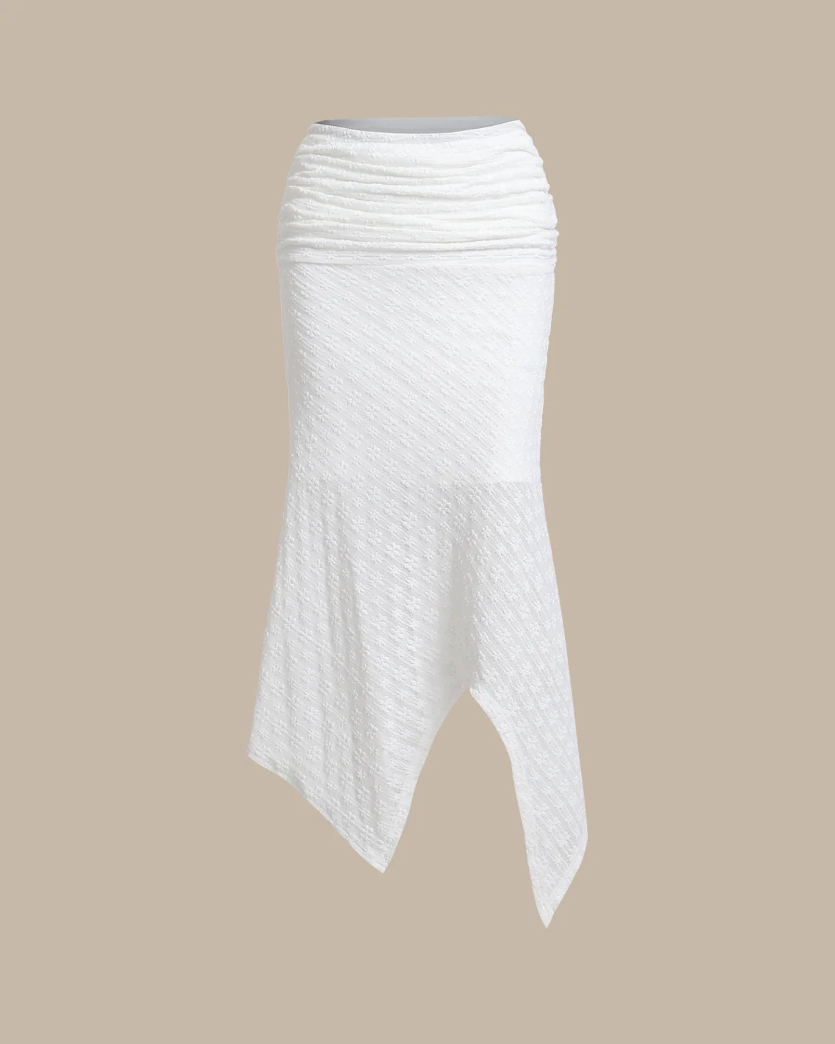 White Jacquard Mermaid Midi Skirt - Image 5