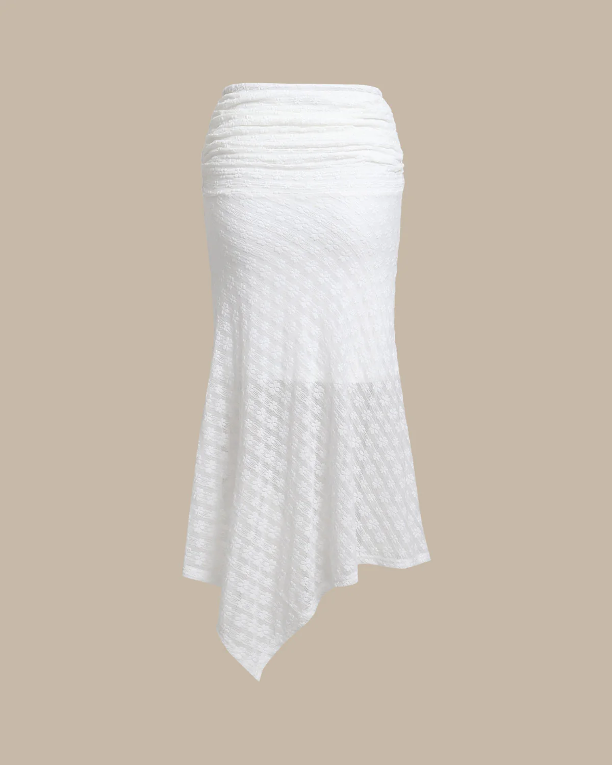 White Jacquard Mermaid Midi Skirt - Image 6
