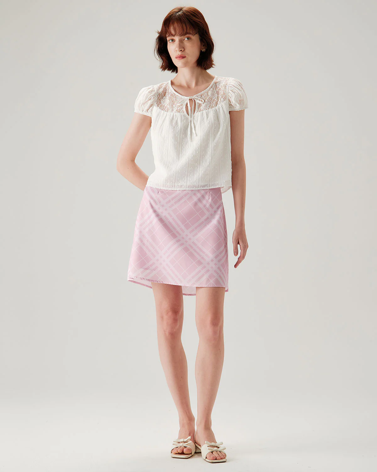 White Lace Puffed Sleeve Tee - Image 4