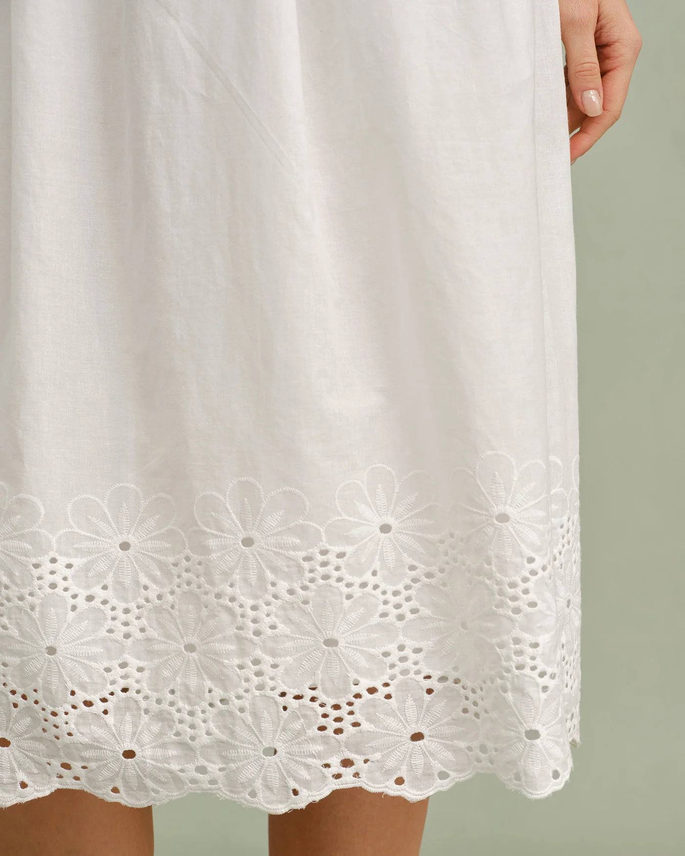 White Lace X Cross Slip Midi Dress - Image 7