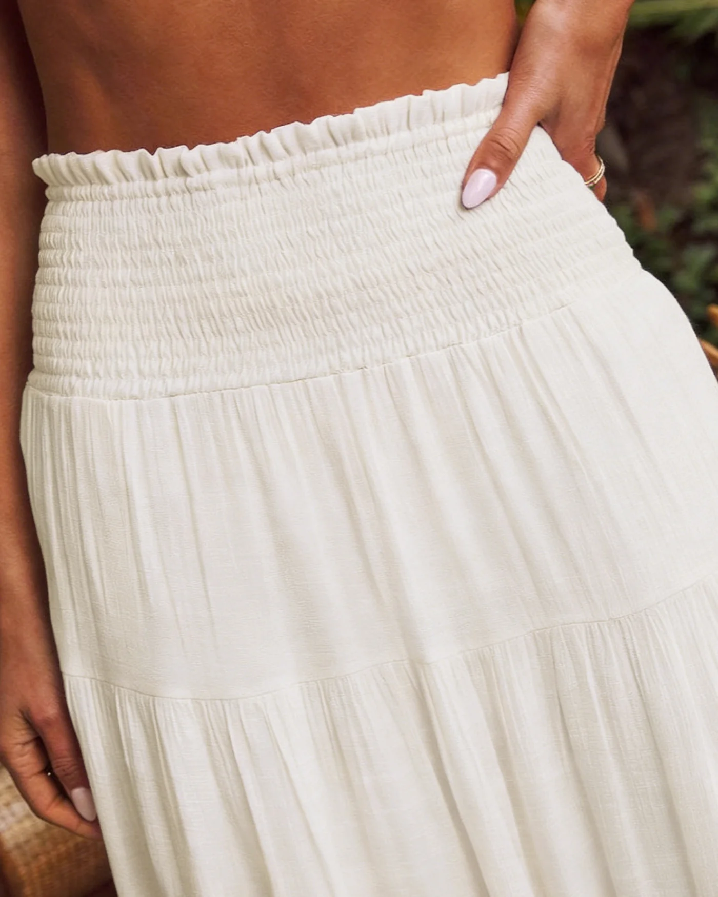 White Midi Flared Skirt - Image 2