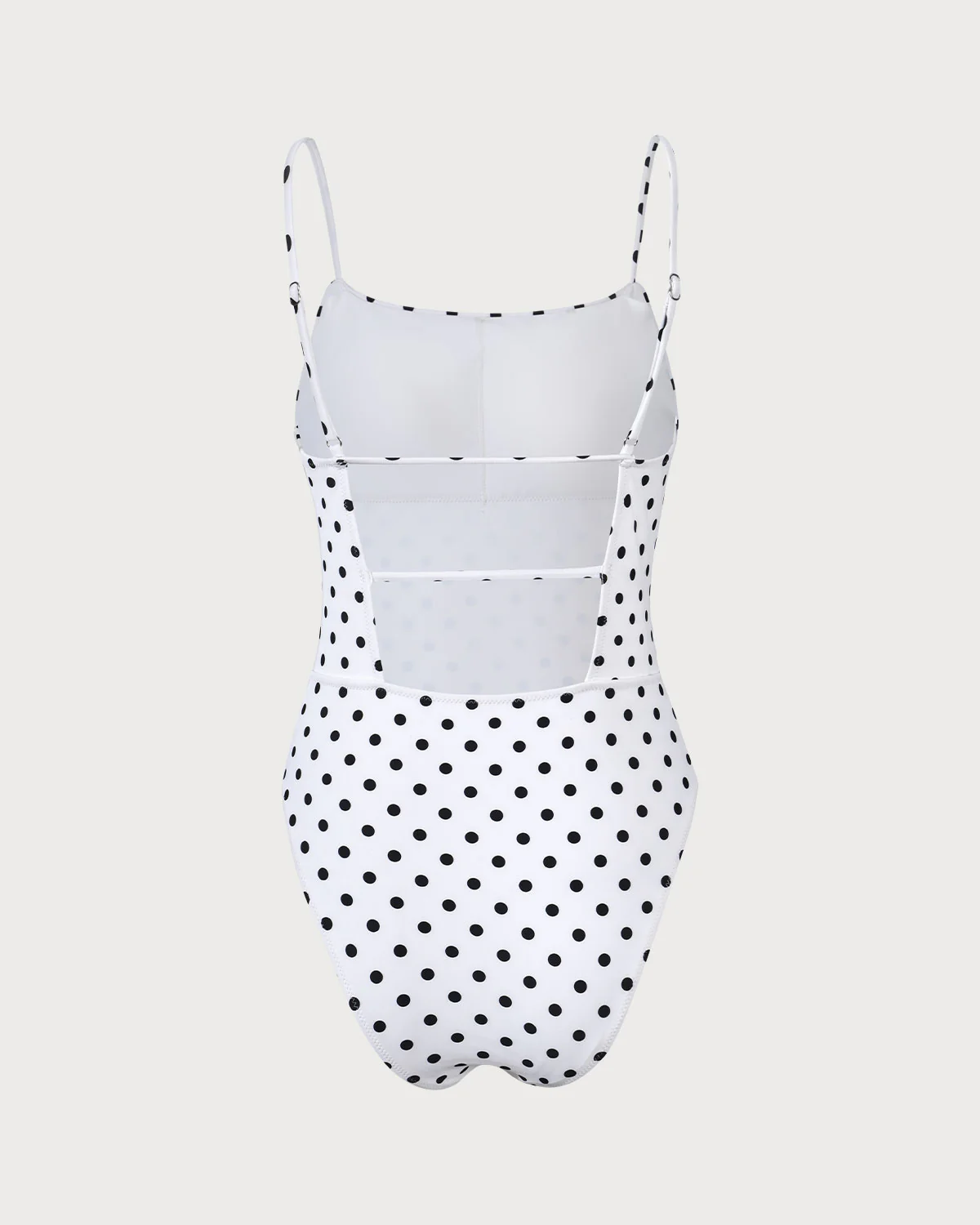 White Polka Dot Backless One Piece Swimwear - Image 3