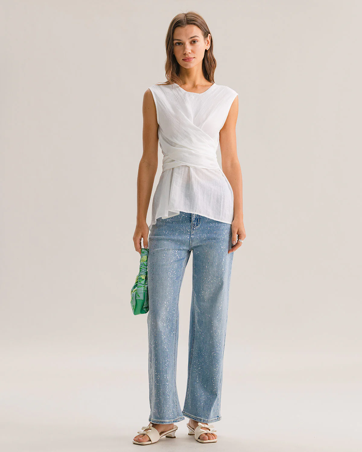 White Round Neck Tank Top - Image 4