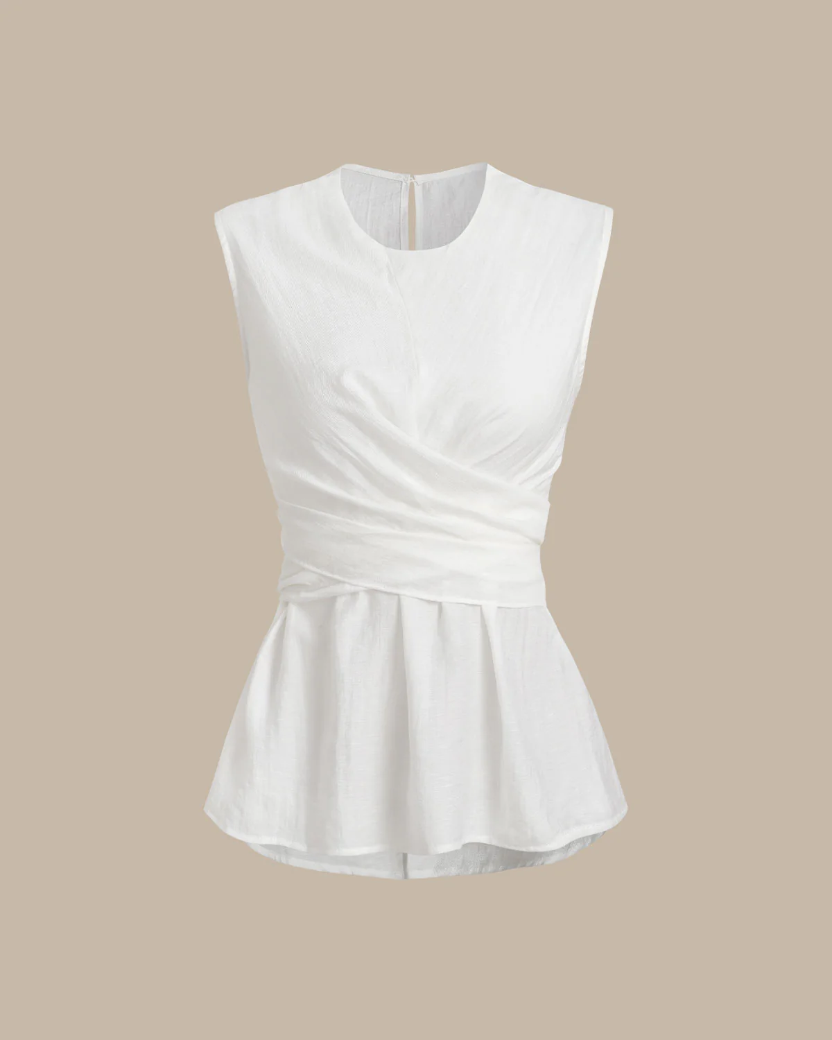 White Round Neck Tank Top - Image 5