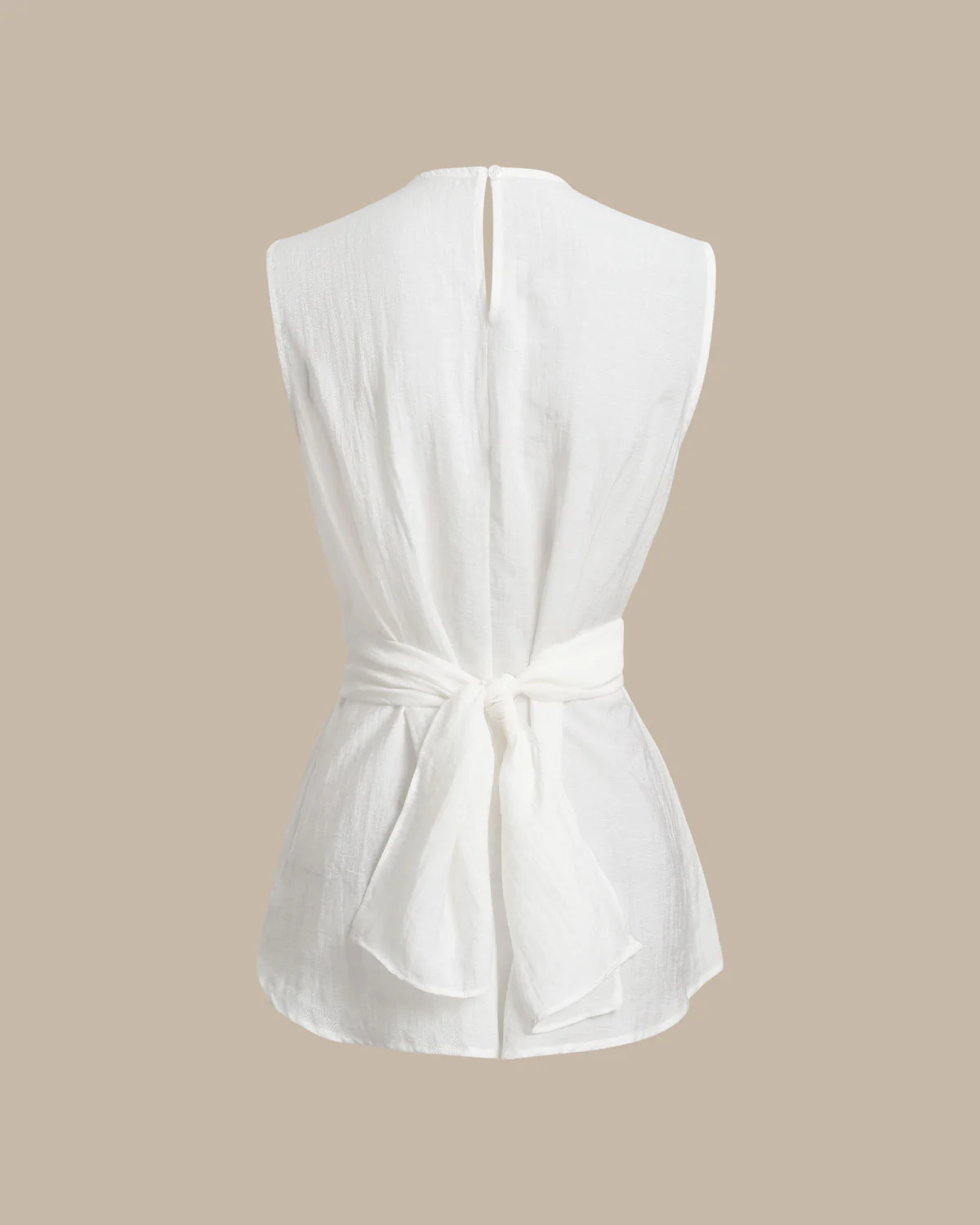 White Round Neck Tank Top - Image 6