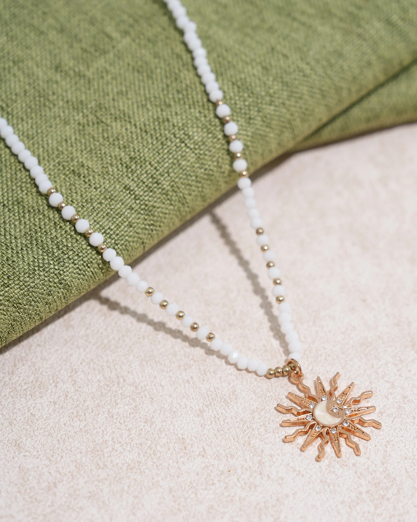 White Sun Pendant Necklace - Image 3