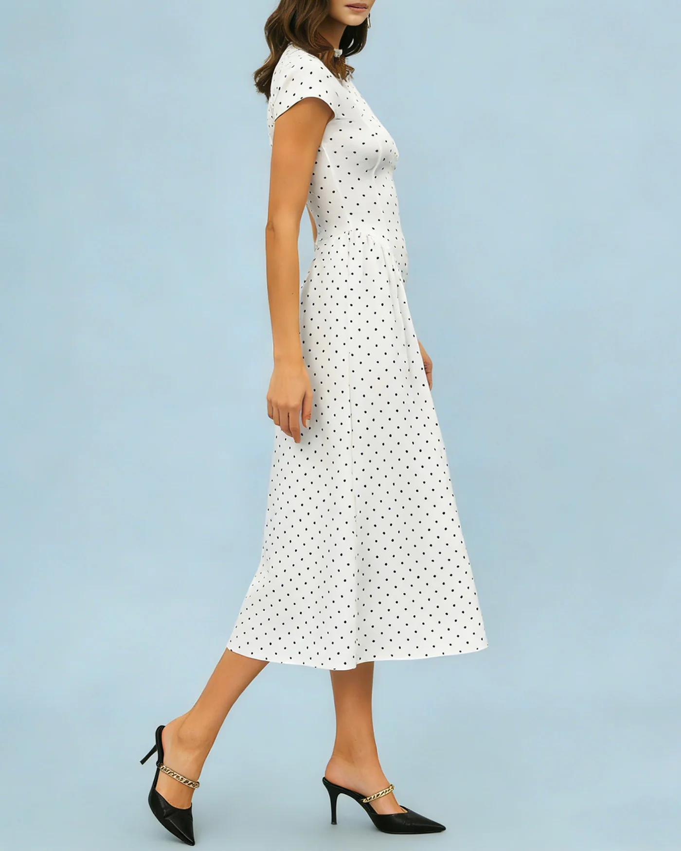 White Turtle Polka Dot Maxi Dress - Image 3