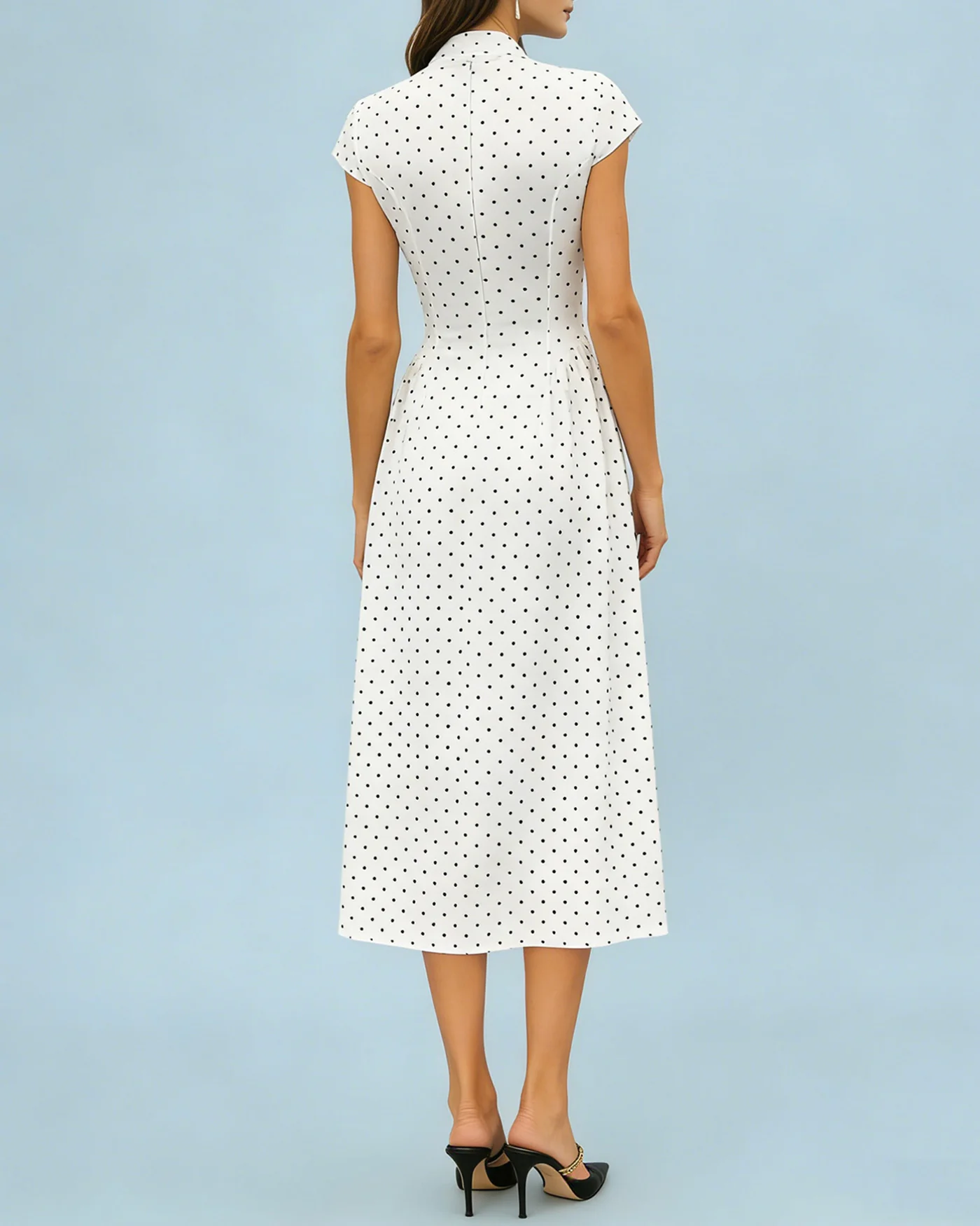 White Turtle Polka Dot Maxi Dress - Image 4