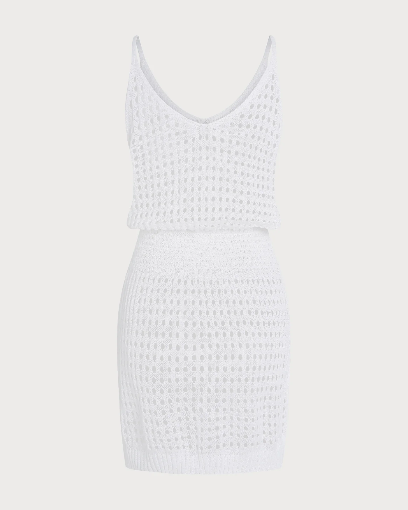 White V Neck Cutout Cover-Up - Image 6
