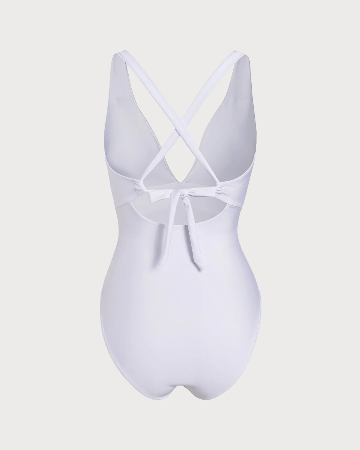 White V Neck One Piece Swimwear - Image 3