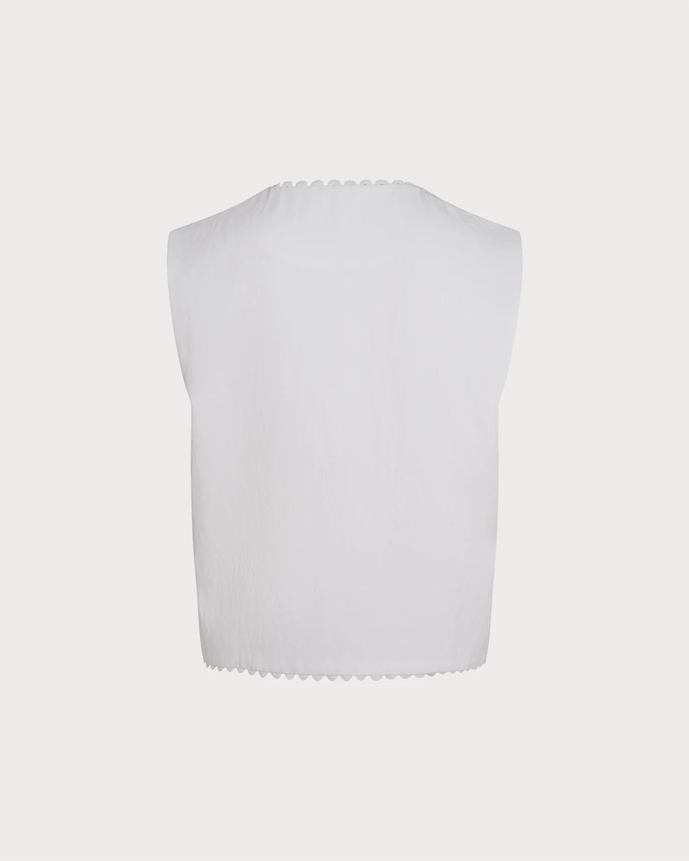 White V Neck Single Breasted Vest - Image 6