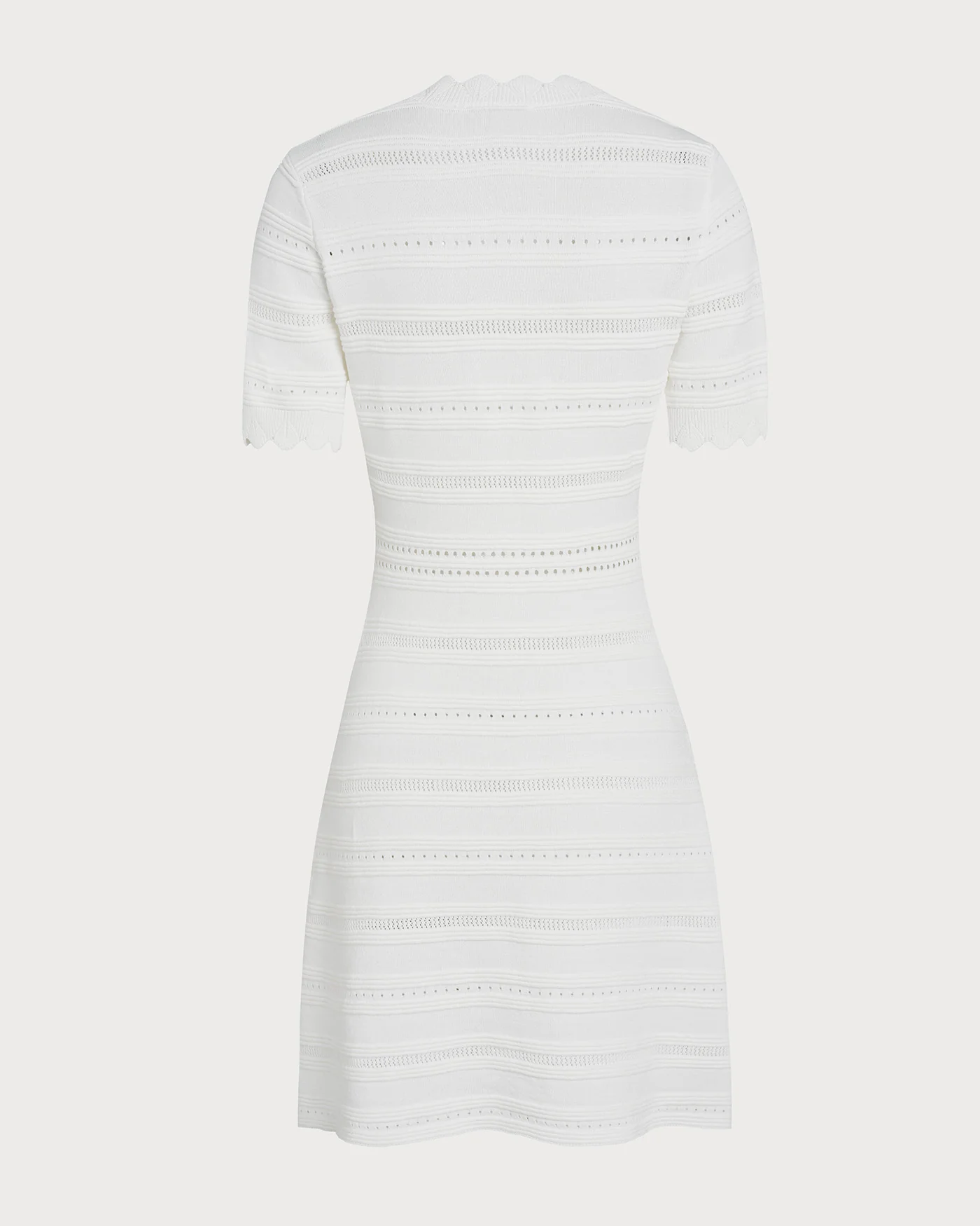 White V Neck Viscose Sweater Dress - Image 9