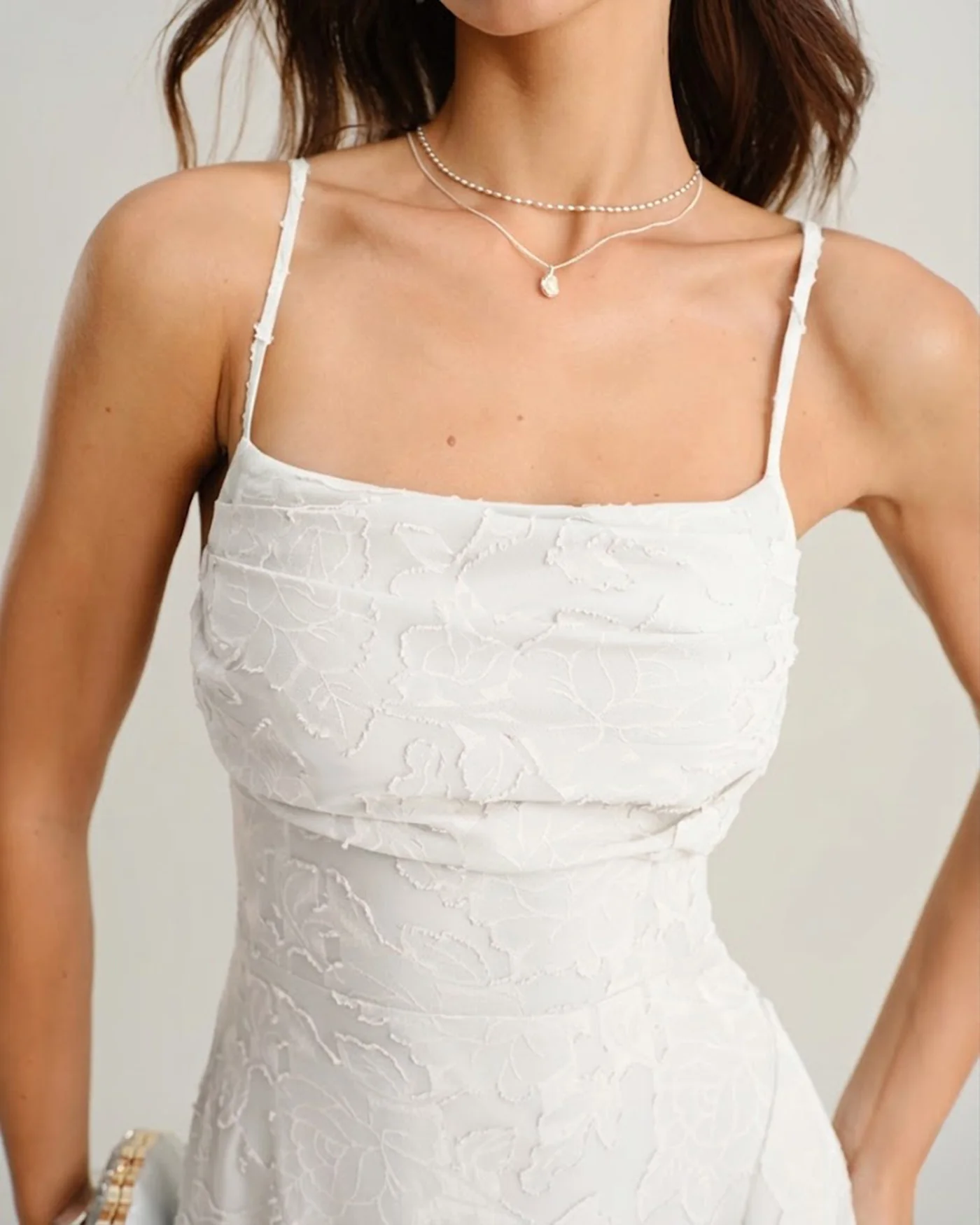 White X Cross Jacquard Slip Maxi Dress - Image 2